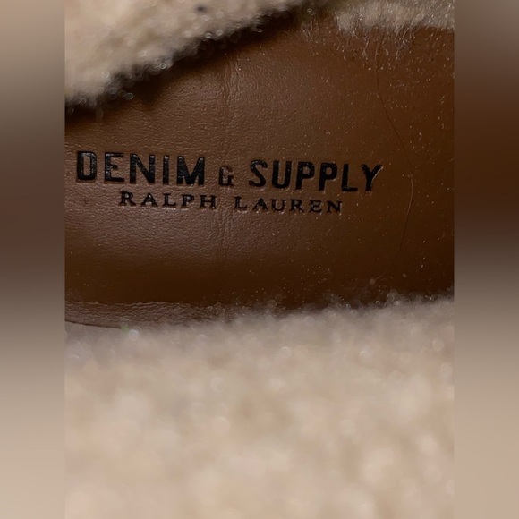 Denim & Supply Ralph Lauren‎ Carson Shearling Suede Chunky Heel Boot Women 11B - Picture 8 of 9